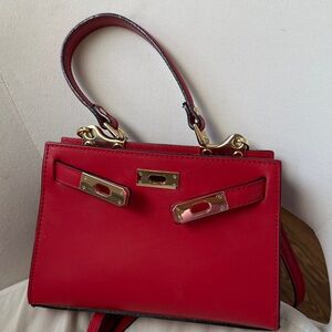 Red Elegant Handbag Genuine Leather - made in Italy - inspired by Kelly